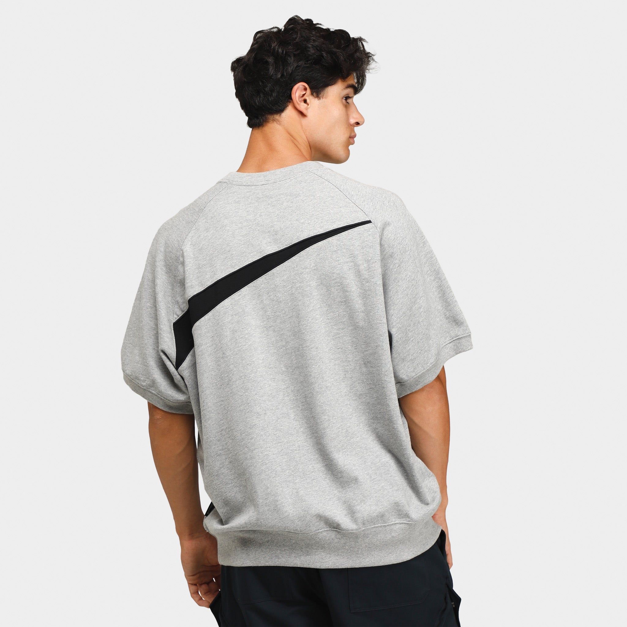 Nike Sportswear Swoosh Short Sleeve Crewneck Dark Grey Heather / Black sold by JD Sports product image thumbnail 3