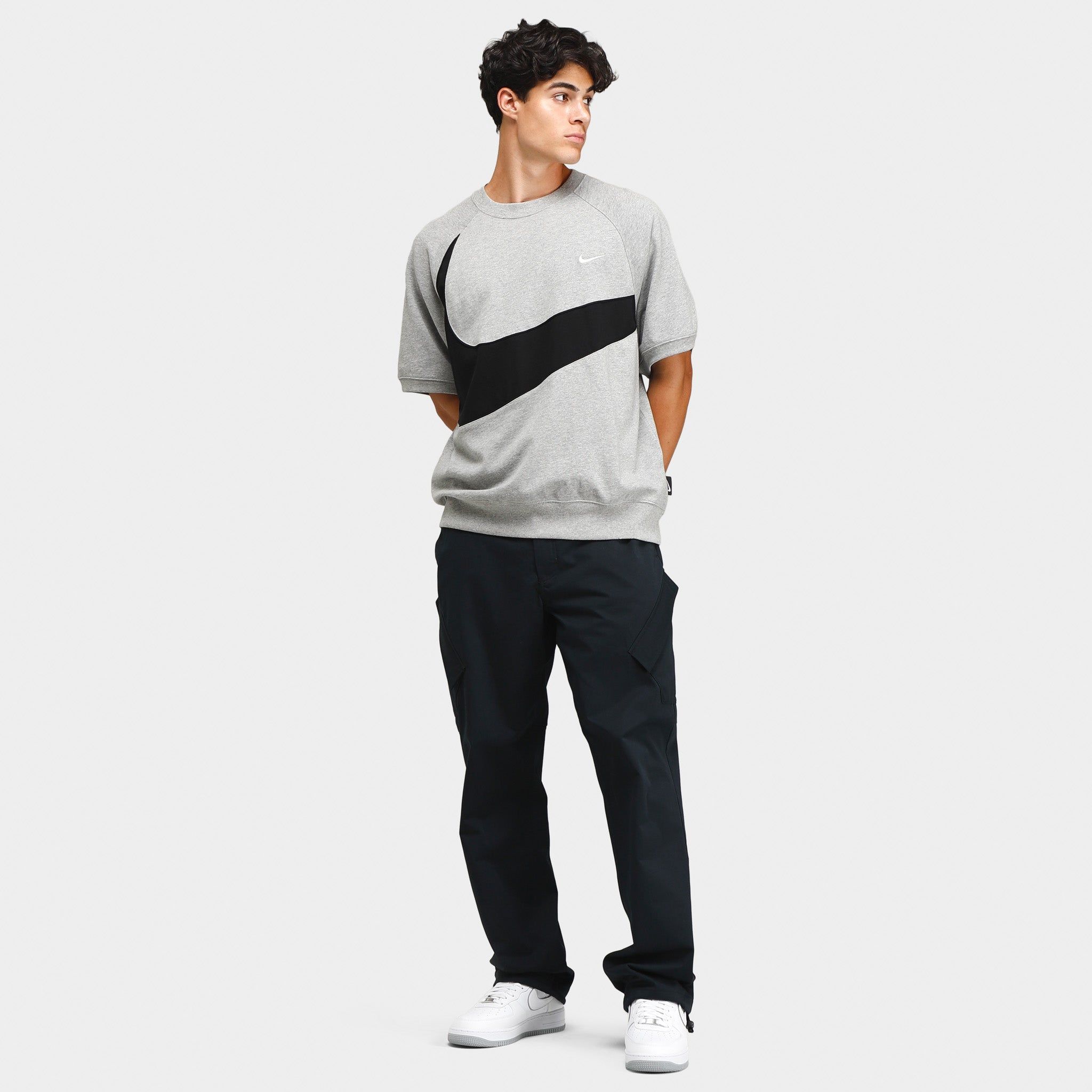 Nike Sportswear Swoosh Short Sleeve Crewneck Dark Grey Heather / Black sold by JD Sports product image thumbnail 5