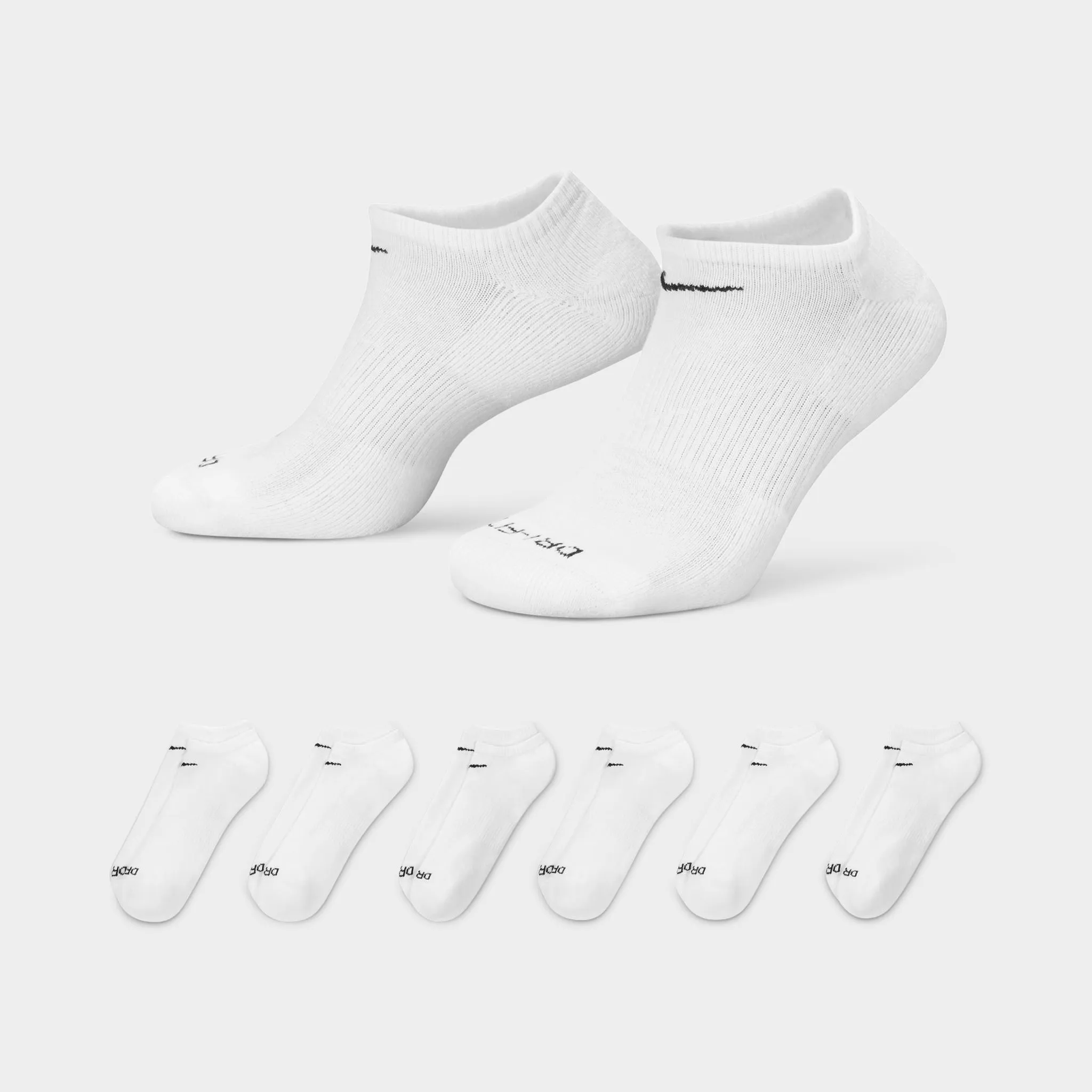 Nike Everyday Plus Cushioned Training No Show Socks (6 Pack) White / Black sold by JD Sports