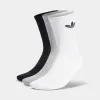 adidas Originals Cushioned Trefoil Mid-Cut Crew Socks (3 Pack) White / Medium Heather Grey - Black sold by JD Sports