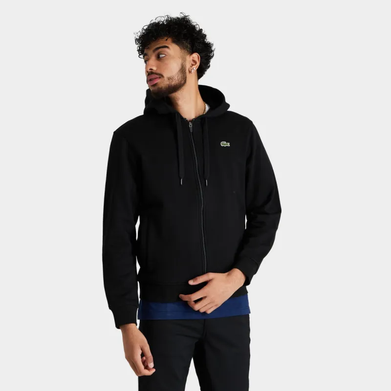 Lacoste SPORT Lightweight Bi-material Pullover Hoodie / Black sold by JD Sports