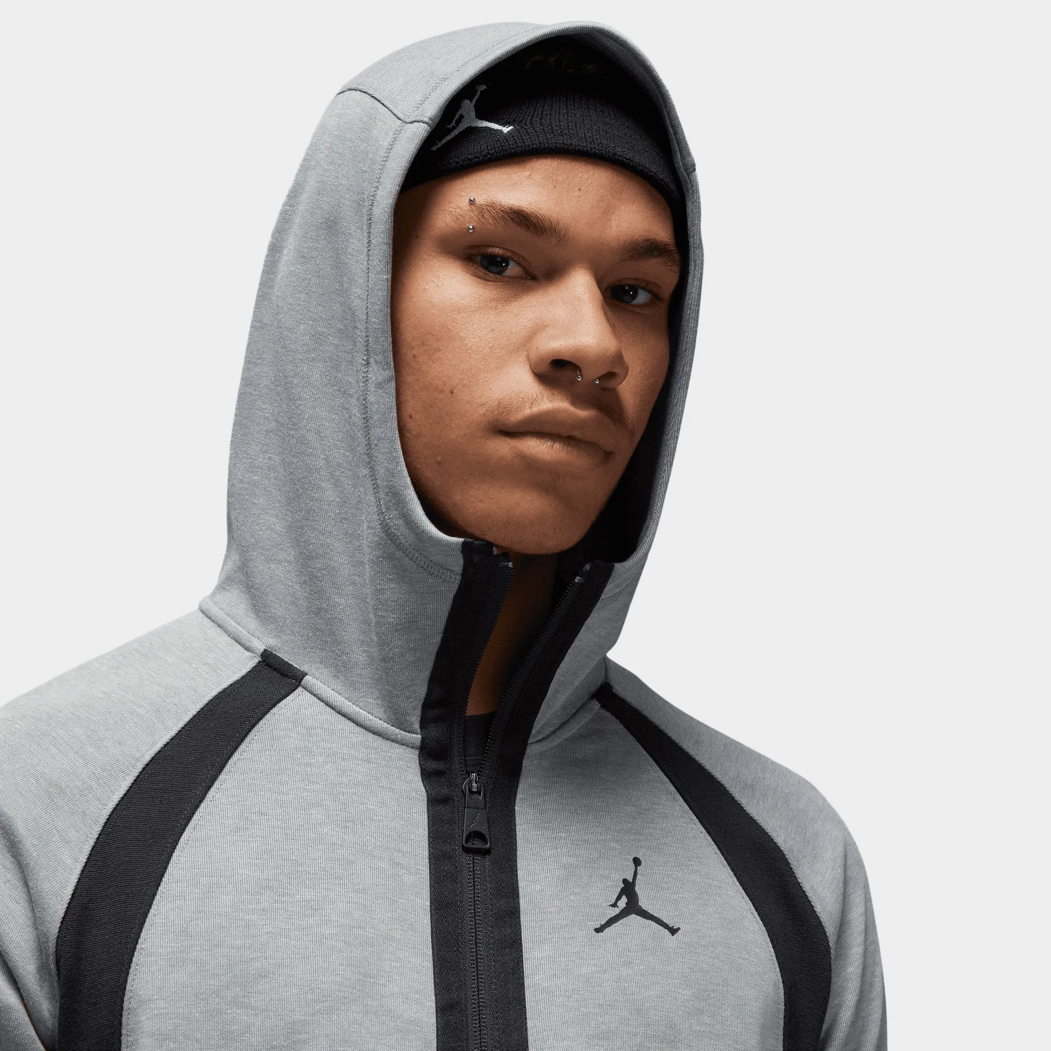 Jordan Dri-FIT Sport Air Full Zip Hoodie Carbon Heather / Black - Black sold by JD Sports product image thumbnail 4