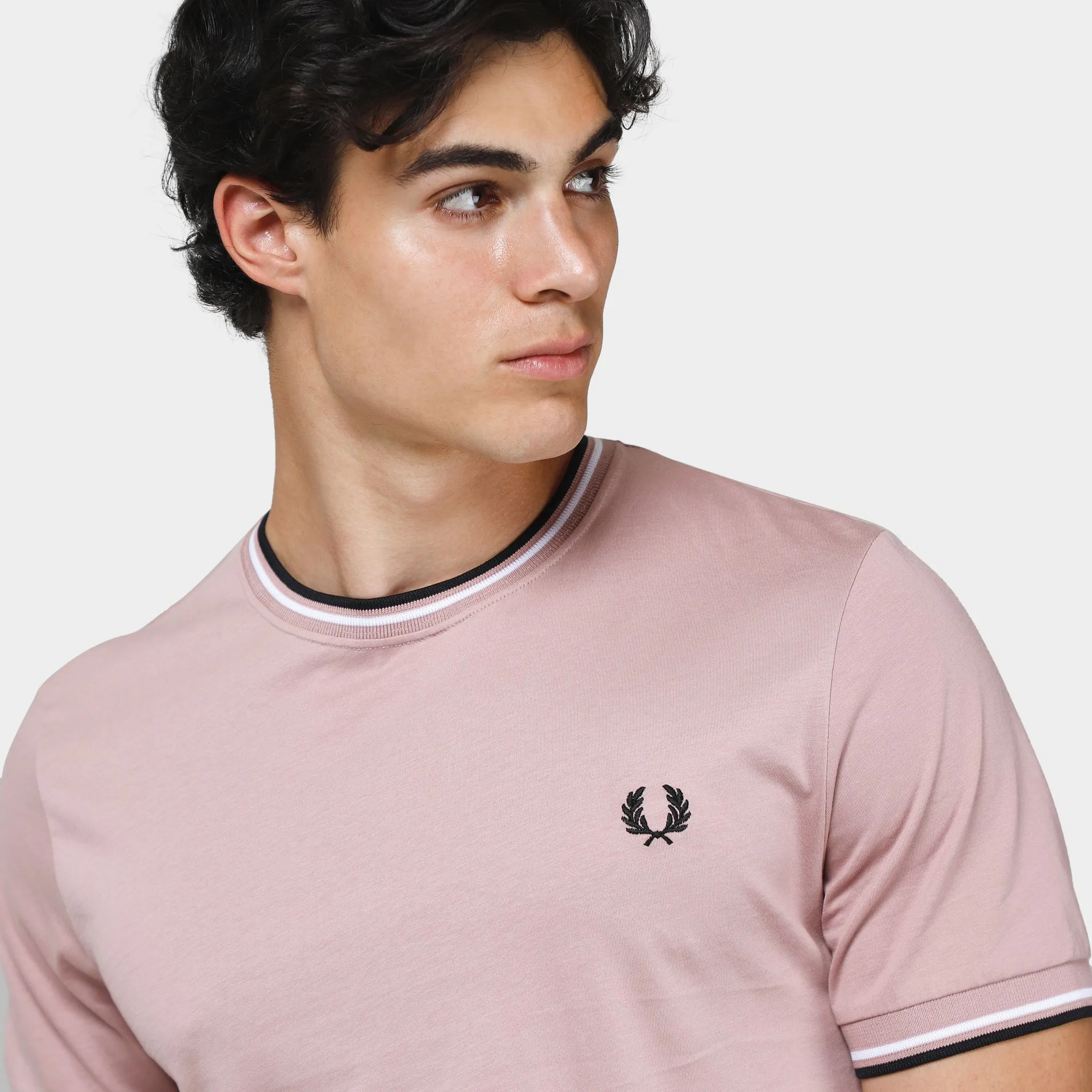 Fred Perry Twin Tipped T-shirt Dusty Rose Pink / Black sold by JD Sports product image thumbnail 3