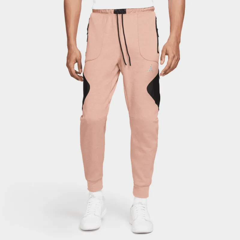 Jordan Dri-FIT Air Fleece Pants Fossil Rose / Black - Reflective sold by JD Sports