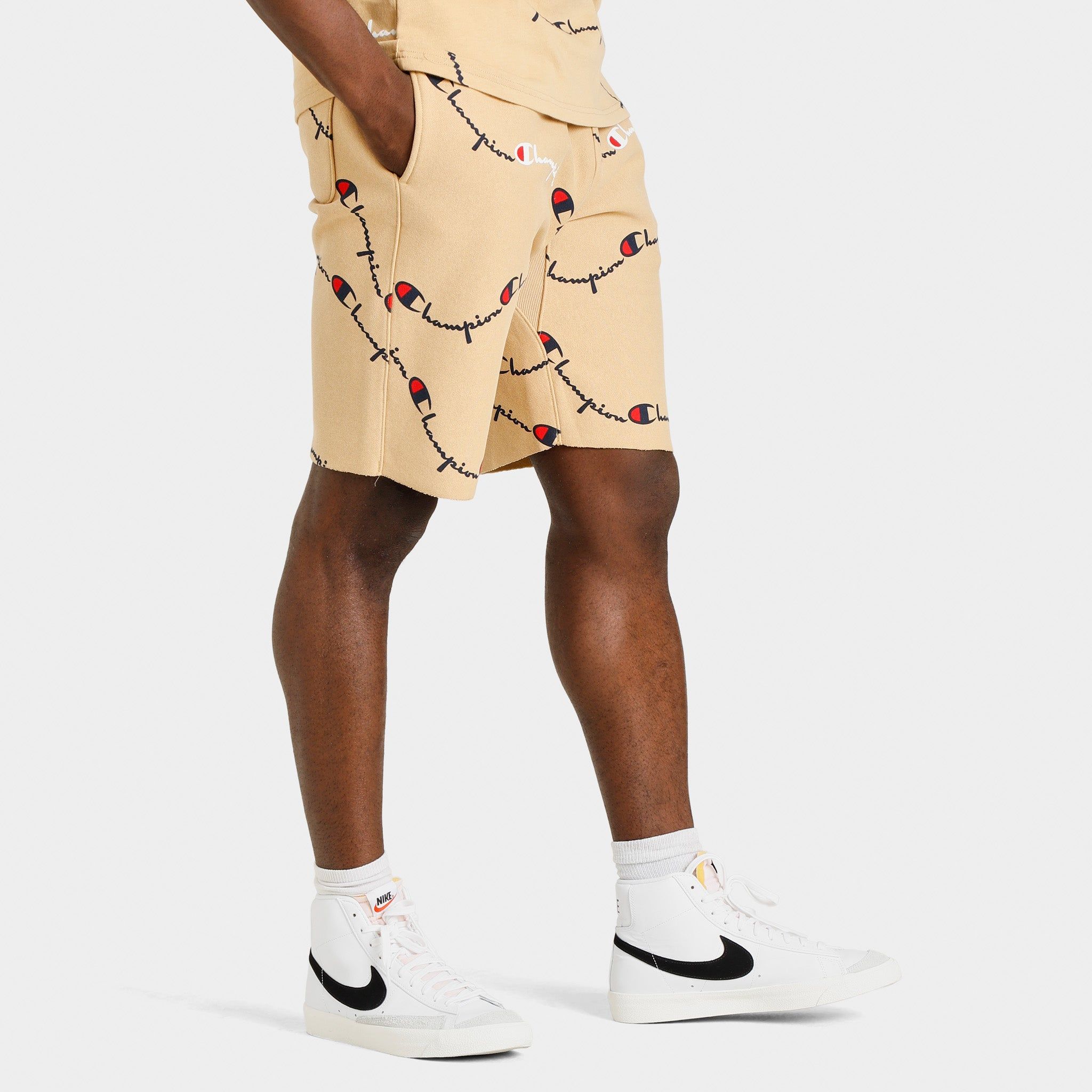 Champion Reverse Weave Cut Off Shorts / Script Big Wave Sandrock sold by JD Sports product image thumbnail 4