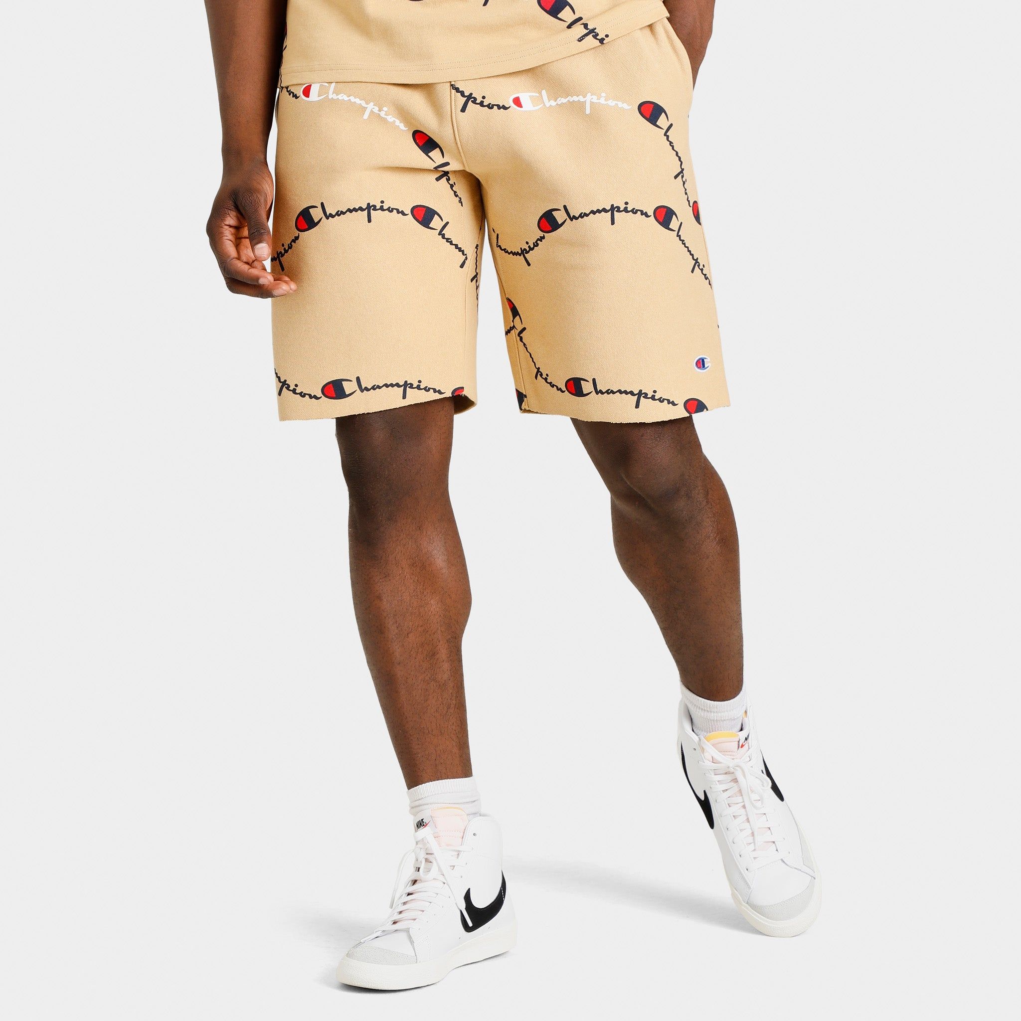 Champion Reverse Weave Cut Off Shorts / Script Big Wave Sandrock sold by JD Sports