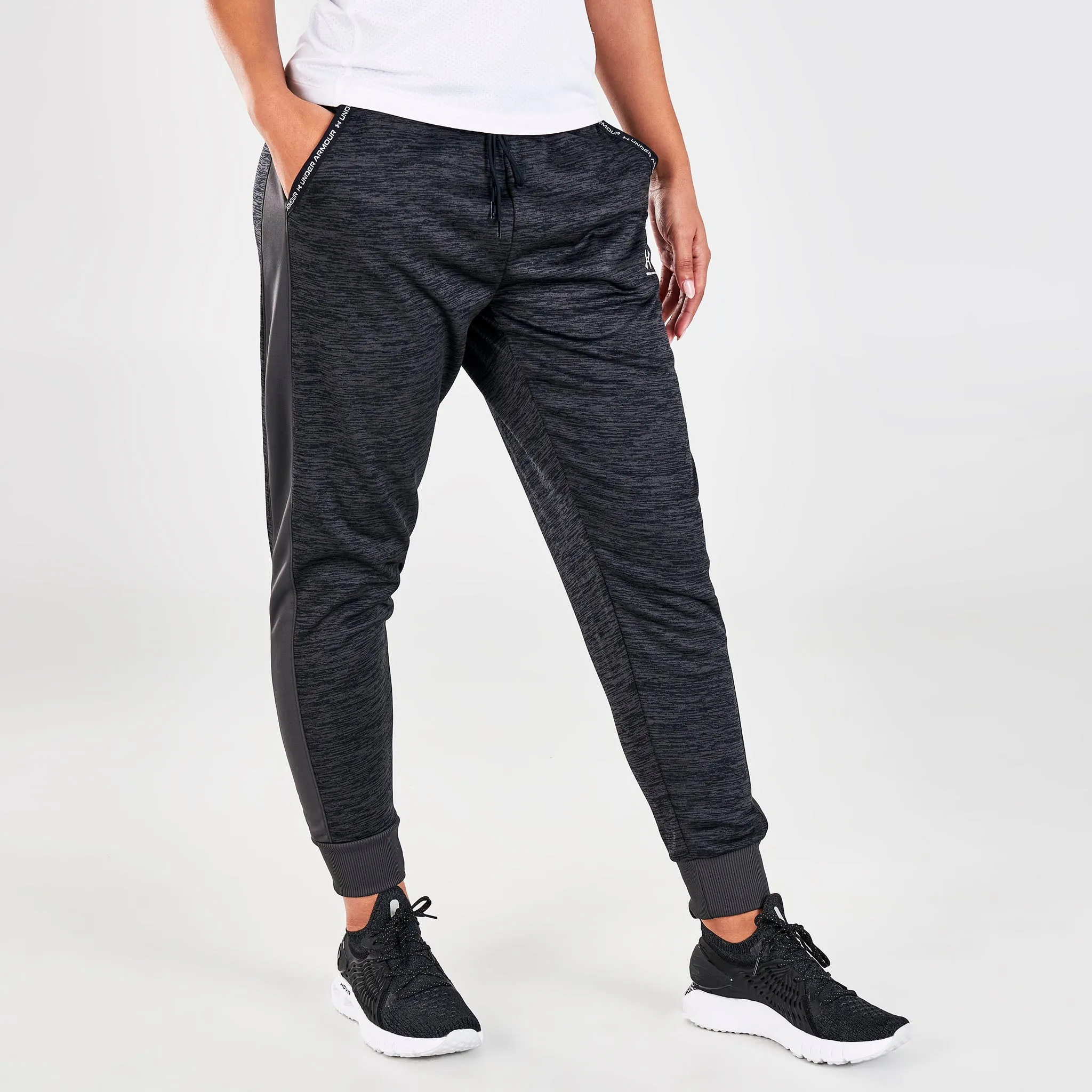 Under Armour Women's Armour Fleece Twist Jogger Pants Black / White sold by JD Sports product image thumbnail 2