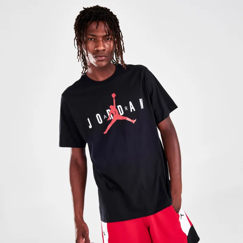 Jordan Air Wordmark T-shirt Black / White - Gym Red sold by JD Sports
