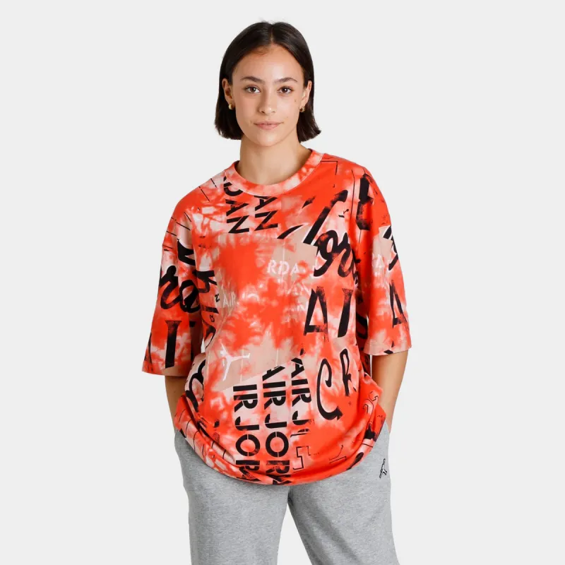Jordan Women's (Her)itage Oversized Printed T-shirt Bright Crimson / Black made by Jordan