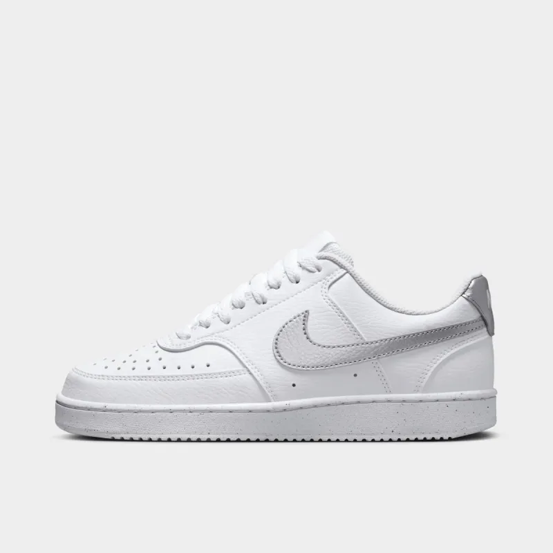Nike Women's Court Vision Low Next Nature White / Metallic Silver - White sold by JD Sports