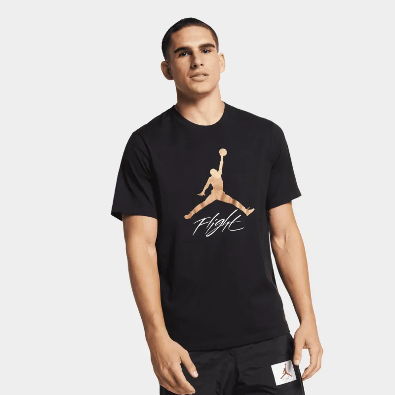 Jordan Jumpman Flight T-shirt Black / Metallic Gold sold by JD Sports