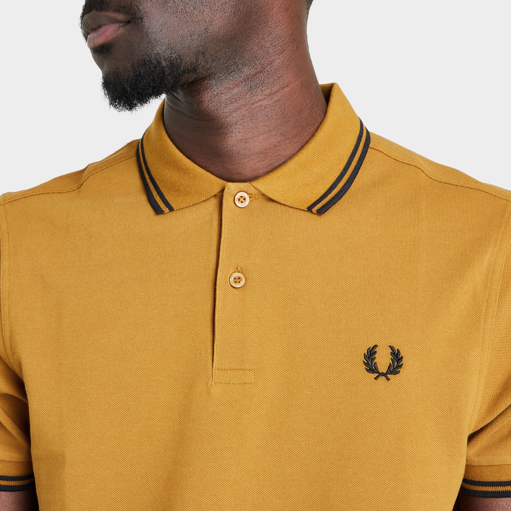 Fred Perry Twin Tipped Polo T-shirt Dark Caramel / Black sold by JD Sports product image thumbnail 4