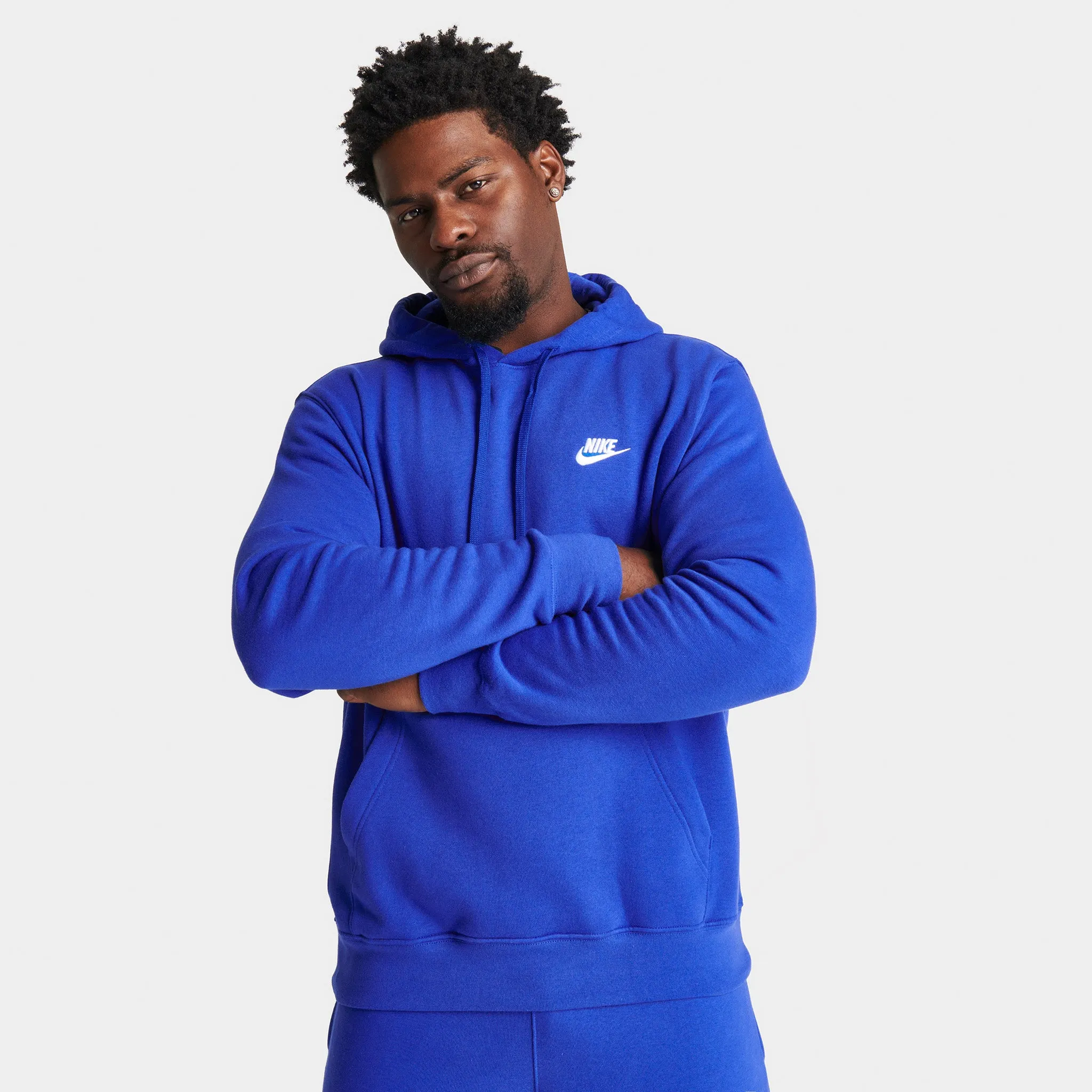 Nike Sportswear Club Fleece Pullover Hoodie Game Royal / White sold by JD Sports