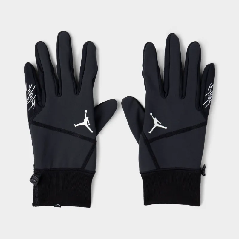 Jordan Hyperstorm Fleece Gloves Black / Black - Sail sold by JD Sports