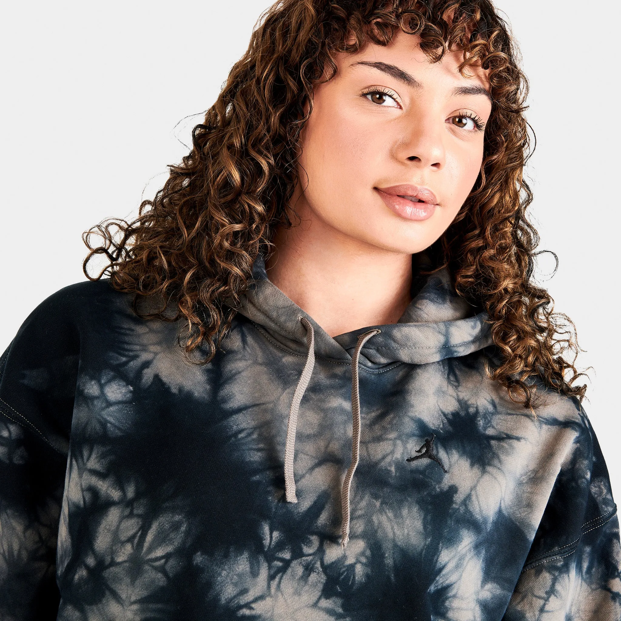 Jordan Women's (Her)itage Fleece Pullover Hoodie Olive Grey / Black - Black sold by JD Sports product image thumbnail 4