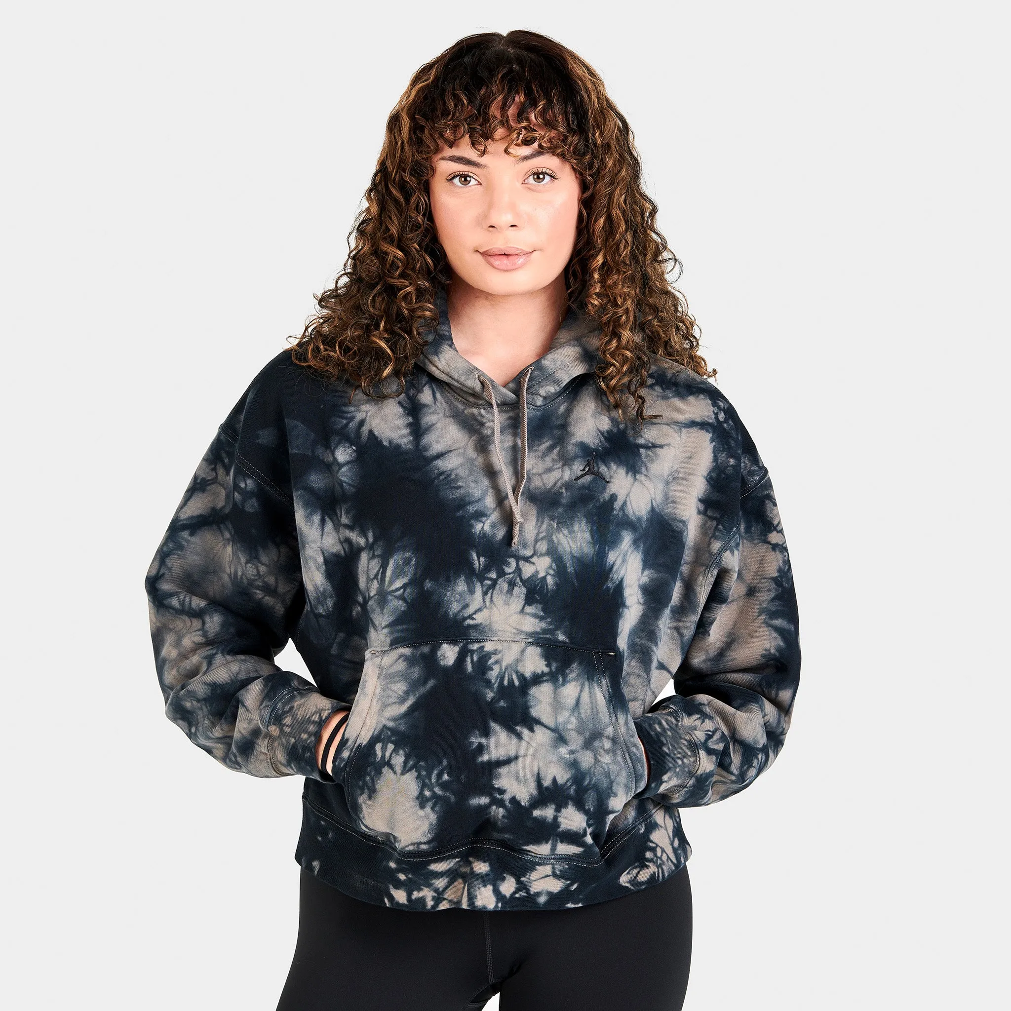 Jordan Women's (Her)itage Fleece Pullover Hoodie Olive Grey / Black - Black sold by JD Sports