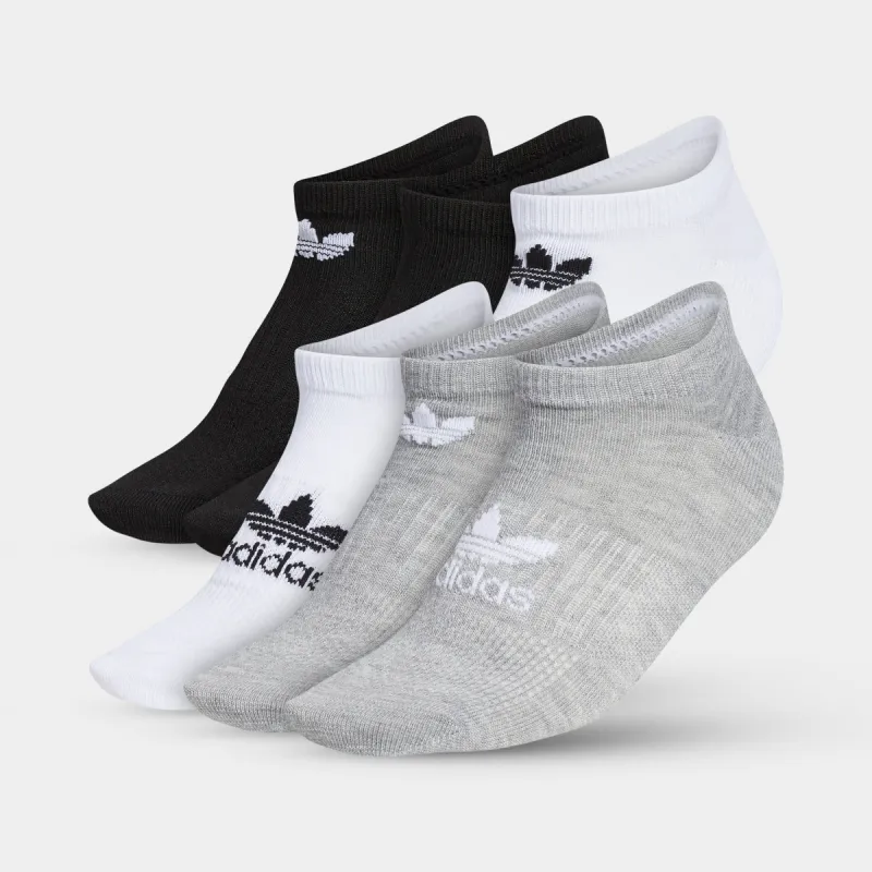 adidas Originals Women's Classic Superlite No-Show Socks - 6 Pack Heather Grey / Black - White sold by JD Sports