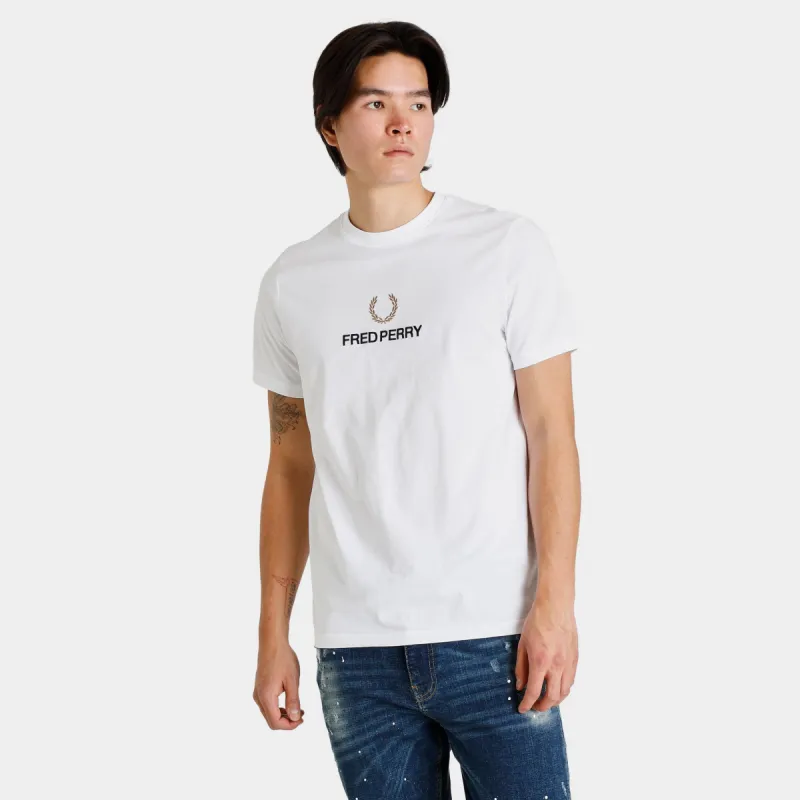Fred Perry Embroidered T-Shirt / White sold by JD Sports