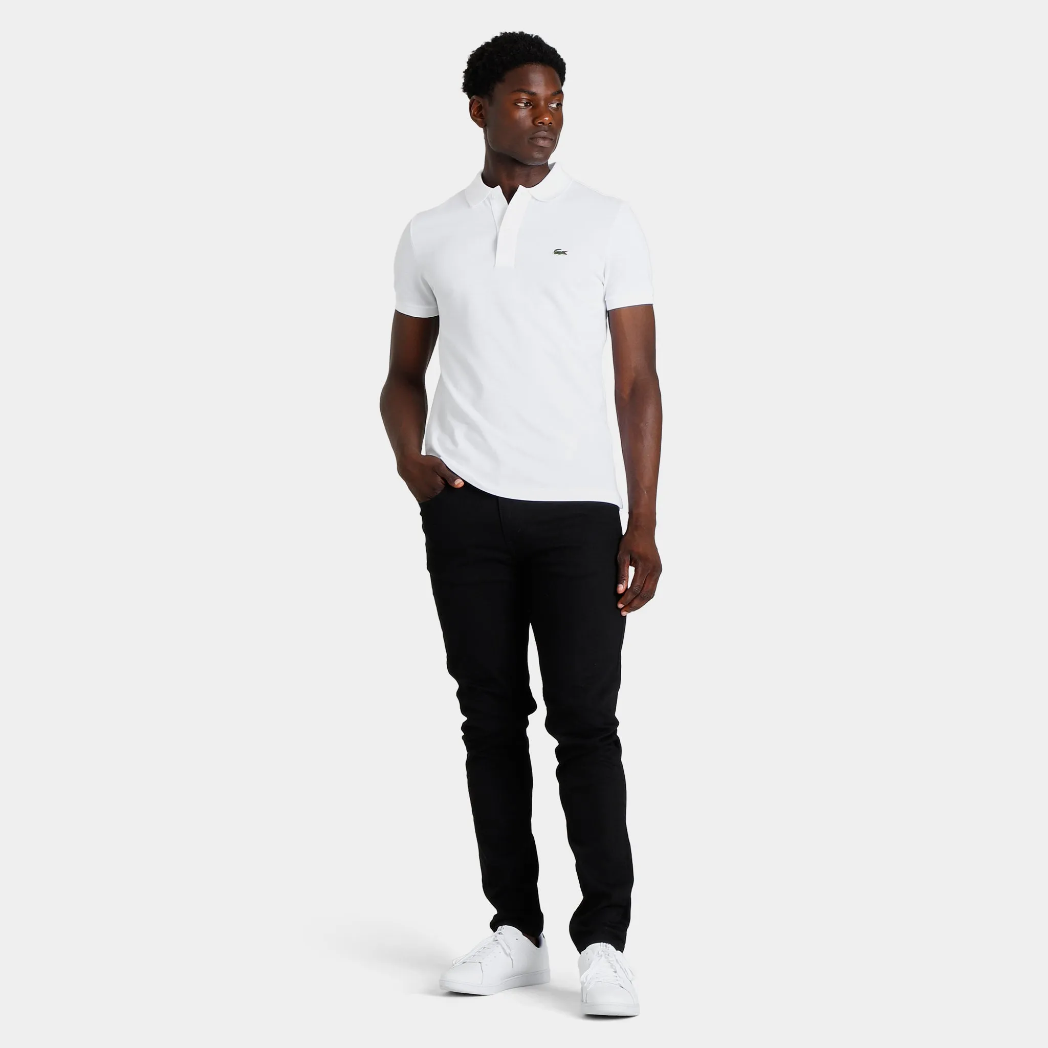 Lacoste Petit Piqu� Slim Fit Polo Shirt / White sold by JD Sports product image thumbnail 5