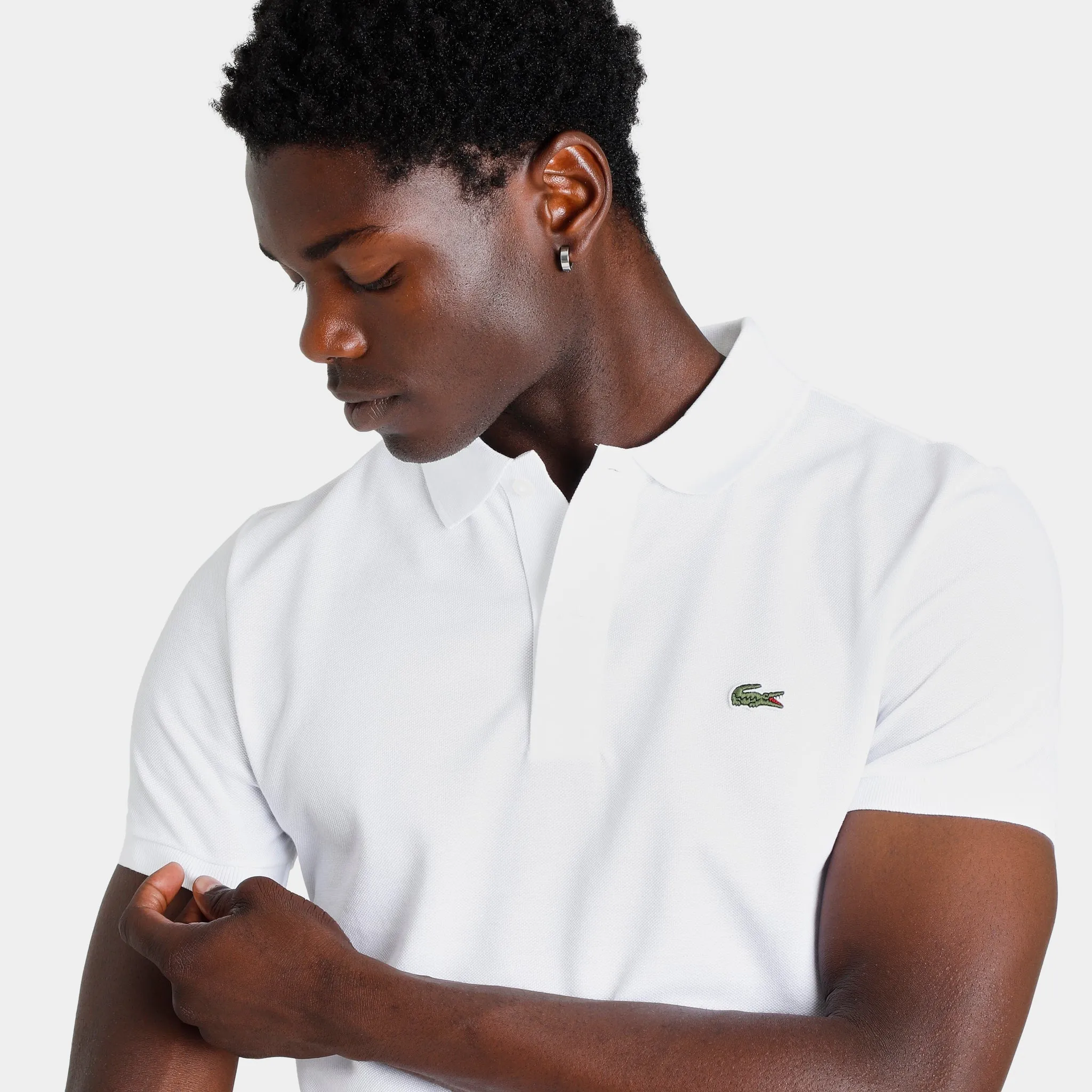 Lacoste Petit Piqu� Slim Fit Polo Shirt / White sold by JD Sports product image thumbnail 4