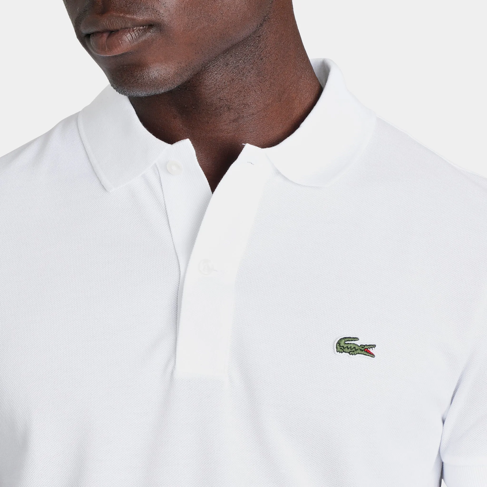 Lacoste Petit Piqu� Slim Fit Polo Shirt / White sold by JD Sports product image thumbnail 3