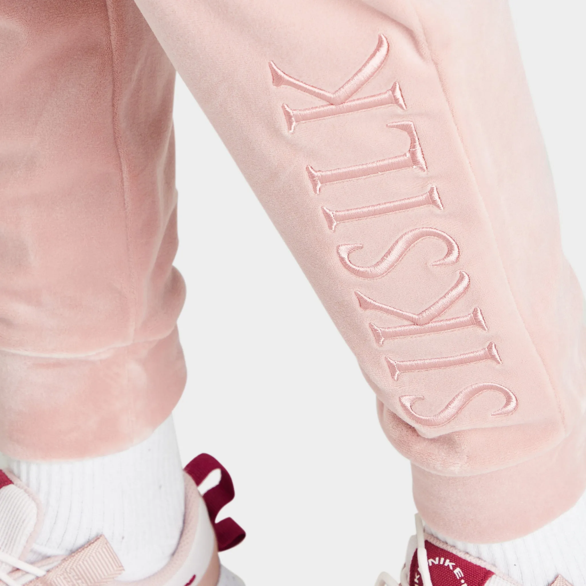 SikSilk Women's Velour Embroidered Joggers / Pink sold by JD Sports product image thumbnail 5