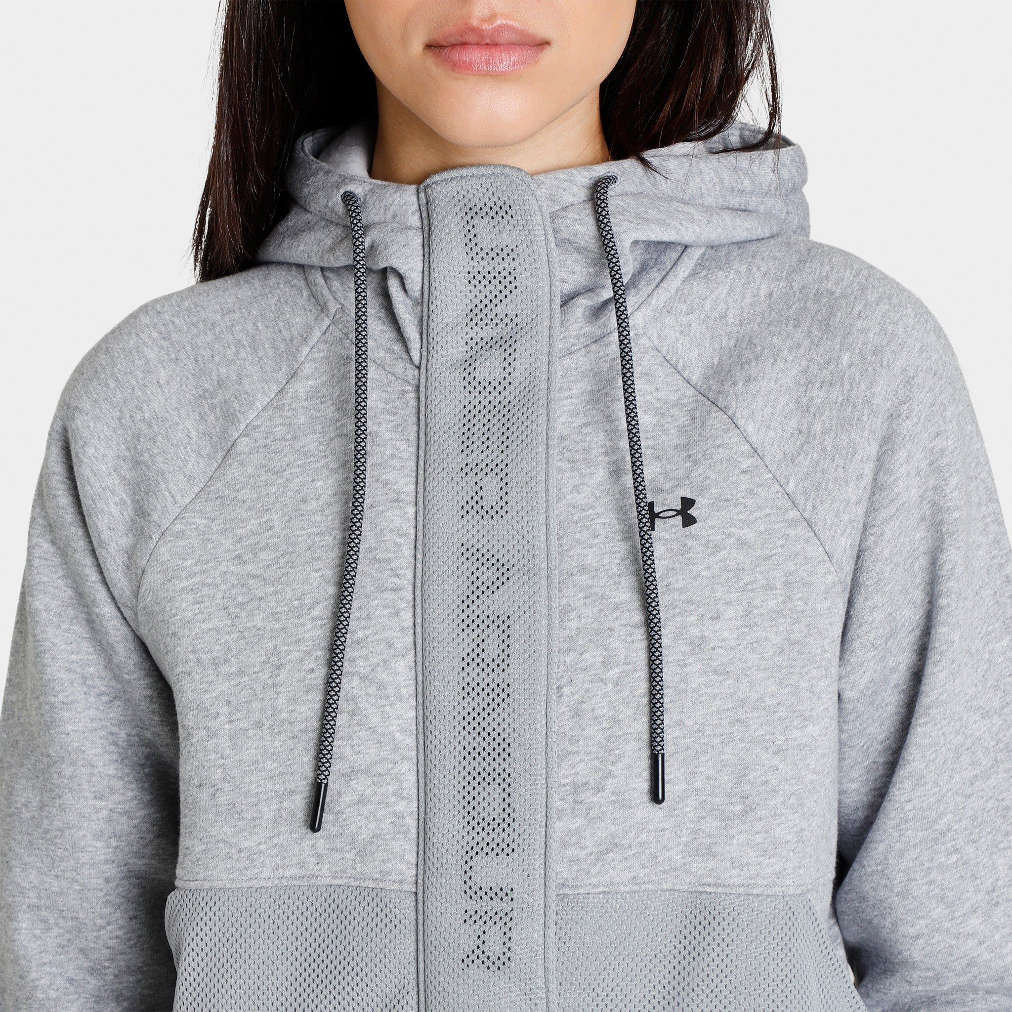 Under Armour Women’s Rival Fleece Mesh Full Zip Hoodie / Grey sold by JD Sports product image thumbnail 2