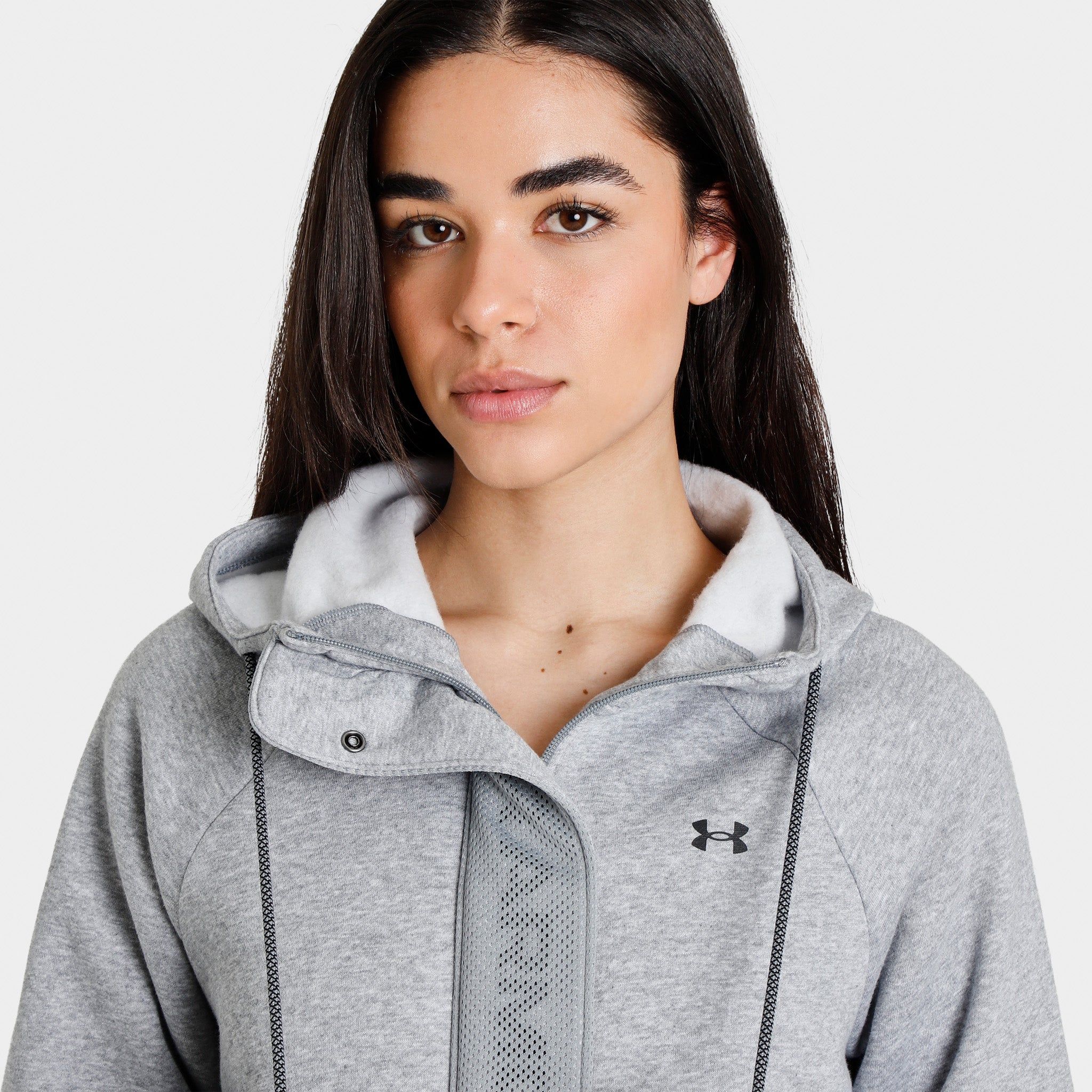 Under Armour Women’s Rival Fleece Mesh Full Zip Hoodie / Grey sold by JD Sports product image thumbnail 5