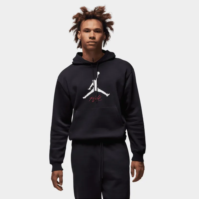 Jordan Essentials Fleece Pullover Hoodie Black / White sold by JD Sports