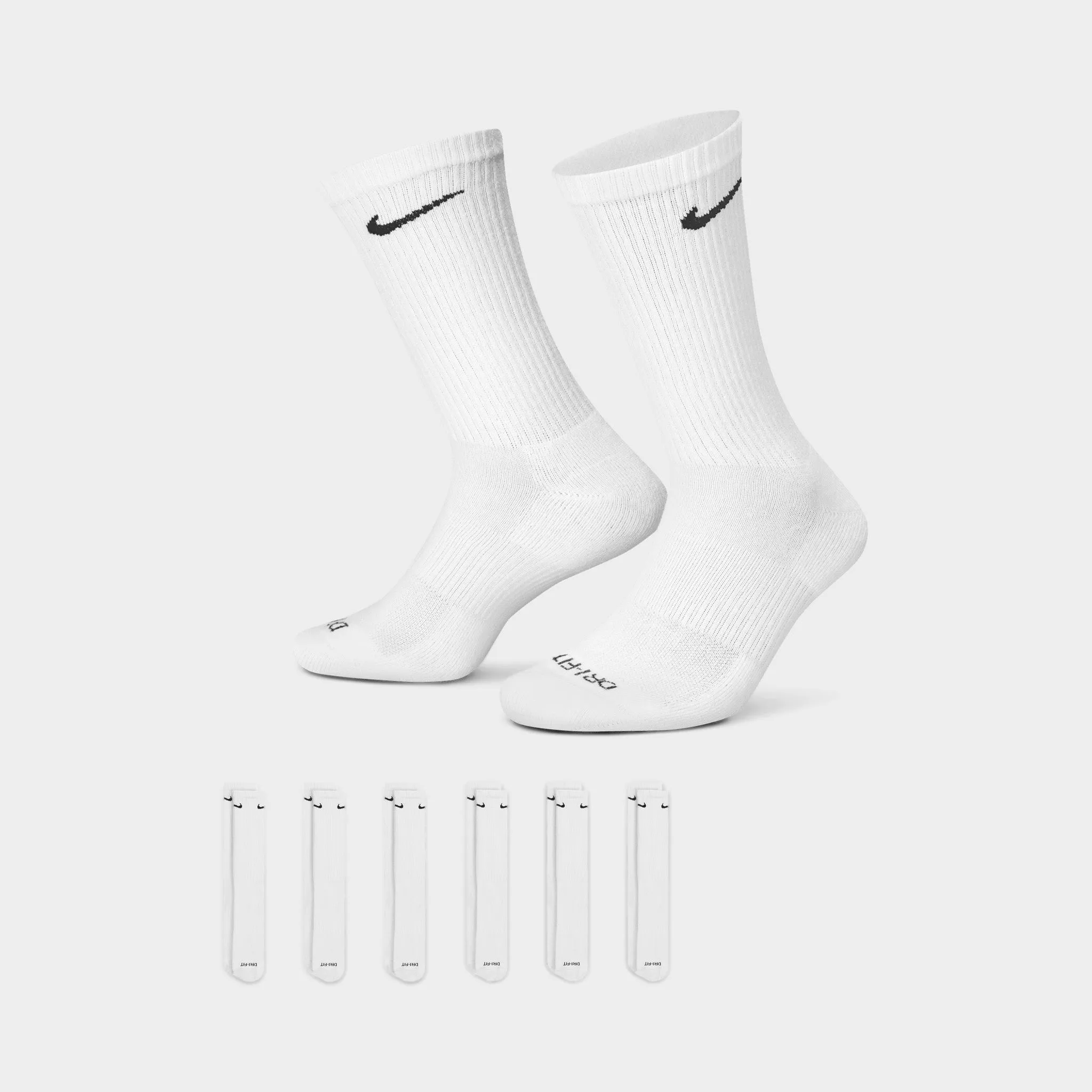 Nike Everyday Plus Cushioned Training Crew Socks (6 Pack) White / Black sold by JD Sports