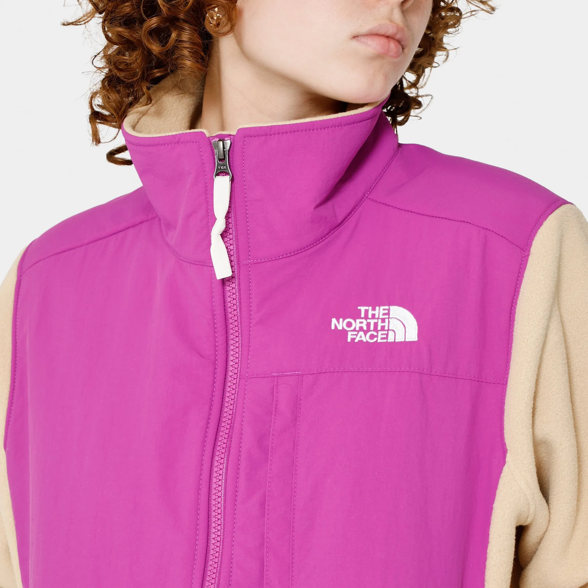 The North Face Women's Denali Jacket Khaki Stone / Purple Cactus Flower - Gardenia White sold by JD Sports product image thumbnail 4