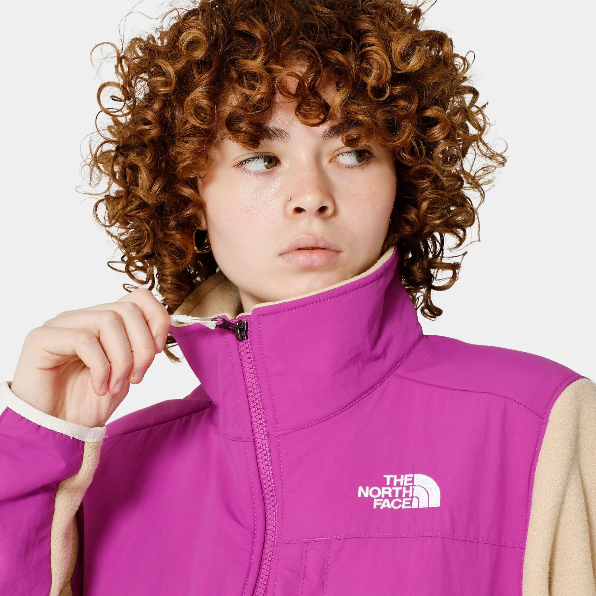 The North Face Women's Denali Jacket Khaki Stone / Purple Cactus Flower - Gardenia White sold by JD Sports product image thumbnail 2