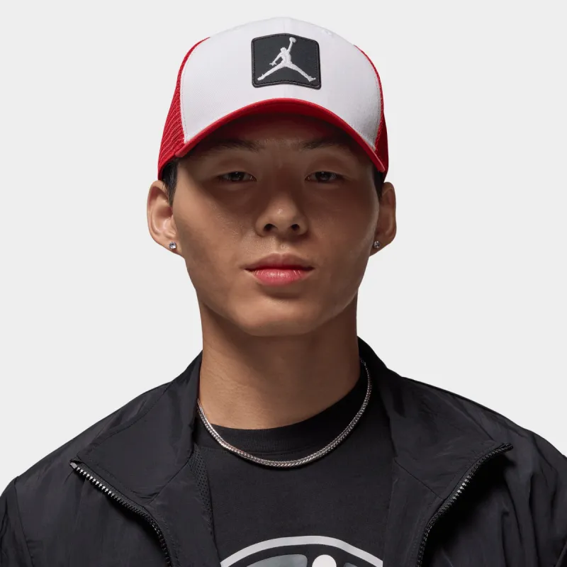 Jordan Rise Jumpman Patch Trucker Cap White / Gym Red - White sold by JD Sports