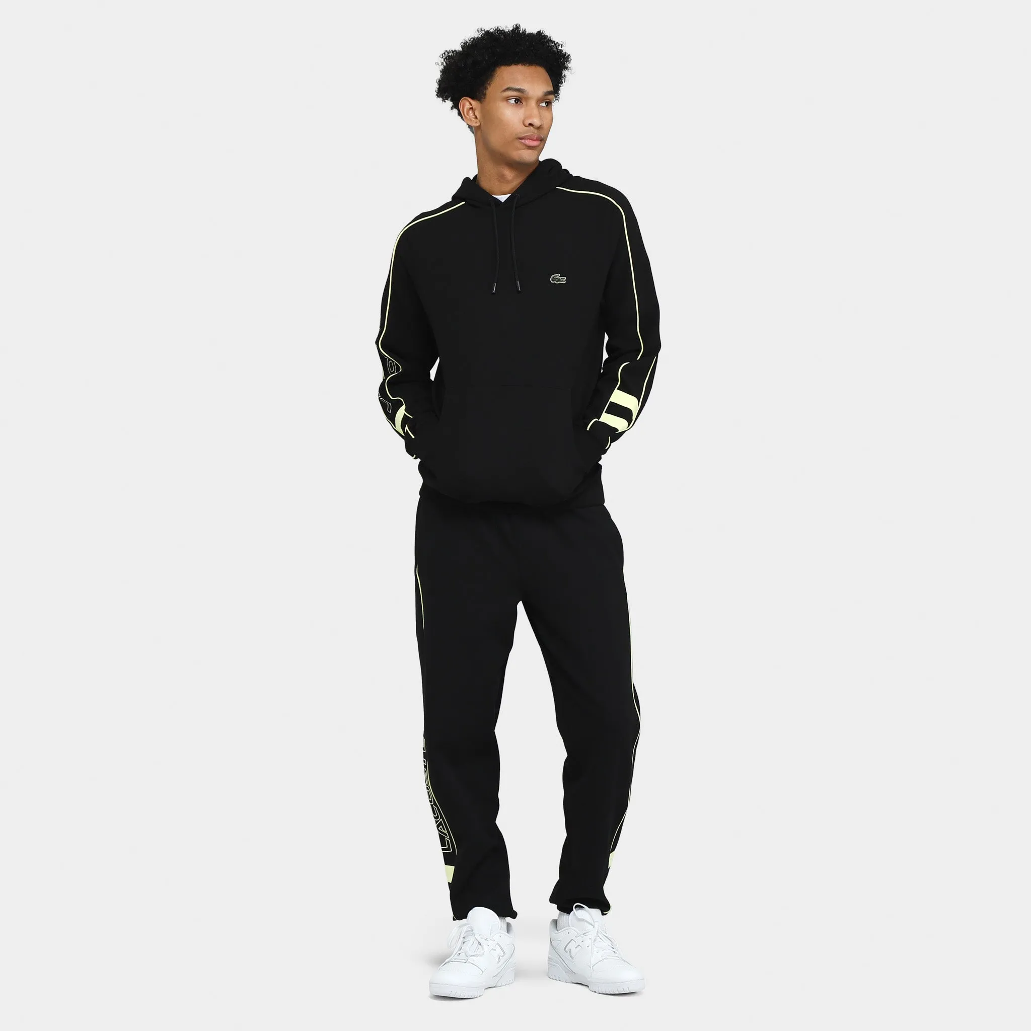 Lacoste Contrast Details Pullover Hoodie Black / Flashy Yellow sold by JD Sports product image thumbnail 5