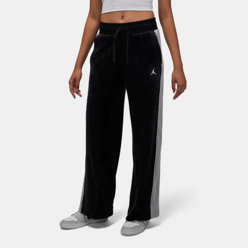 Jordan Women's Flight Velour Pants Black / Cement Grey - Sail sold by JD Sports