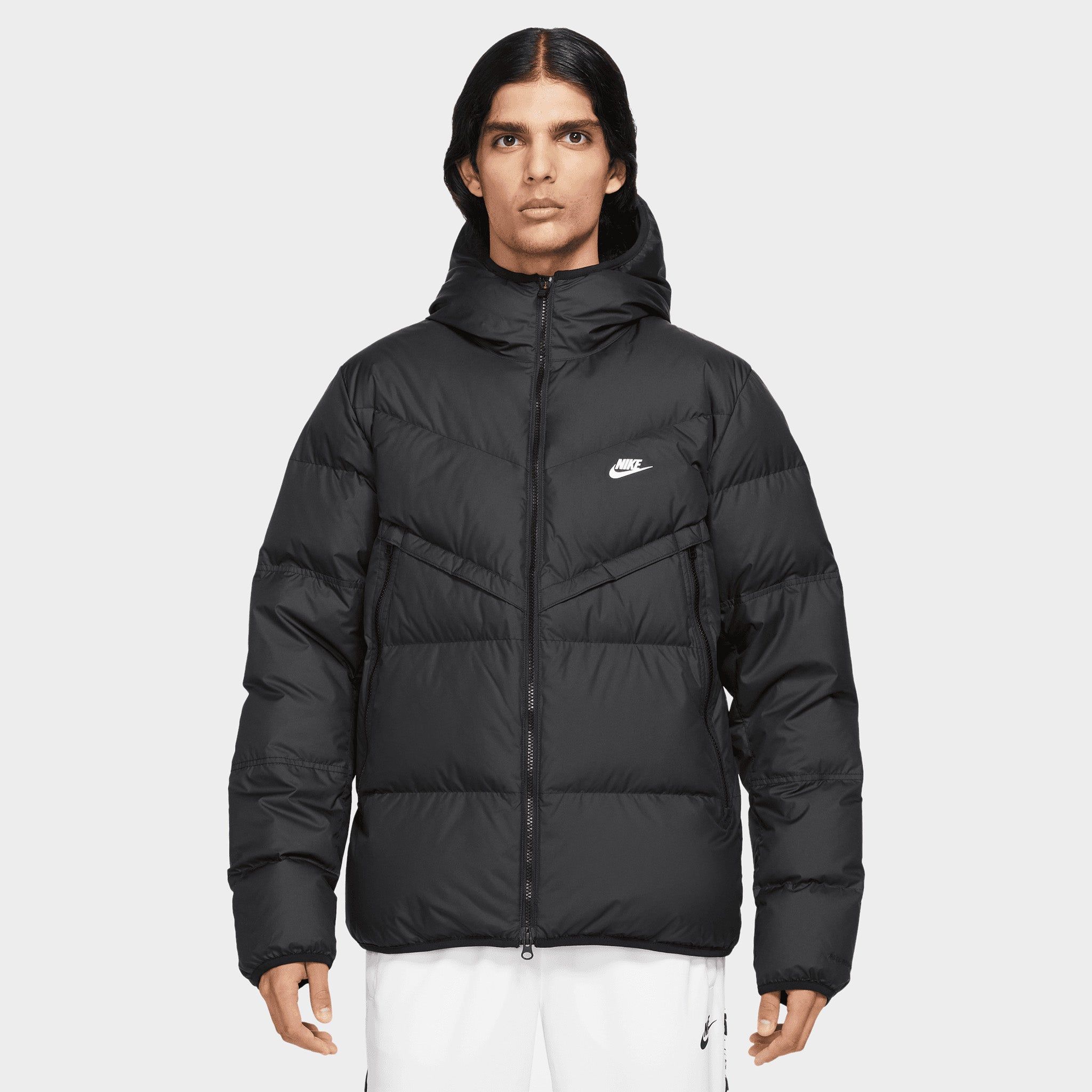 Nike Sportswear Storm-FIT Windrunner Hooded Jacket Black / Black - Sail sold by JD Sports