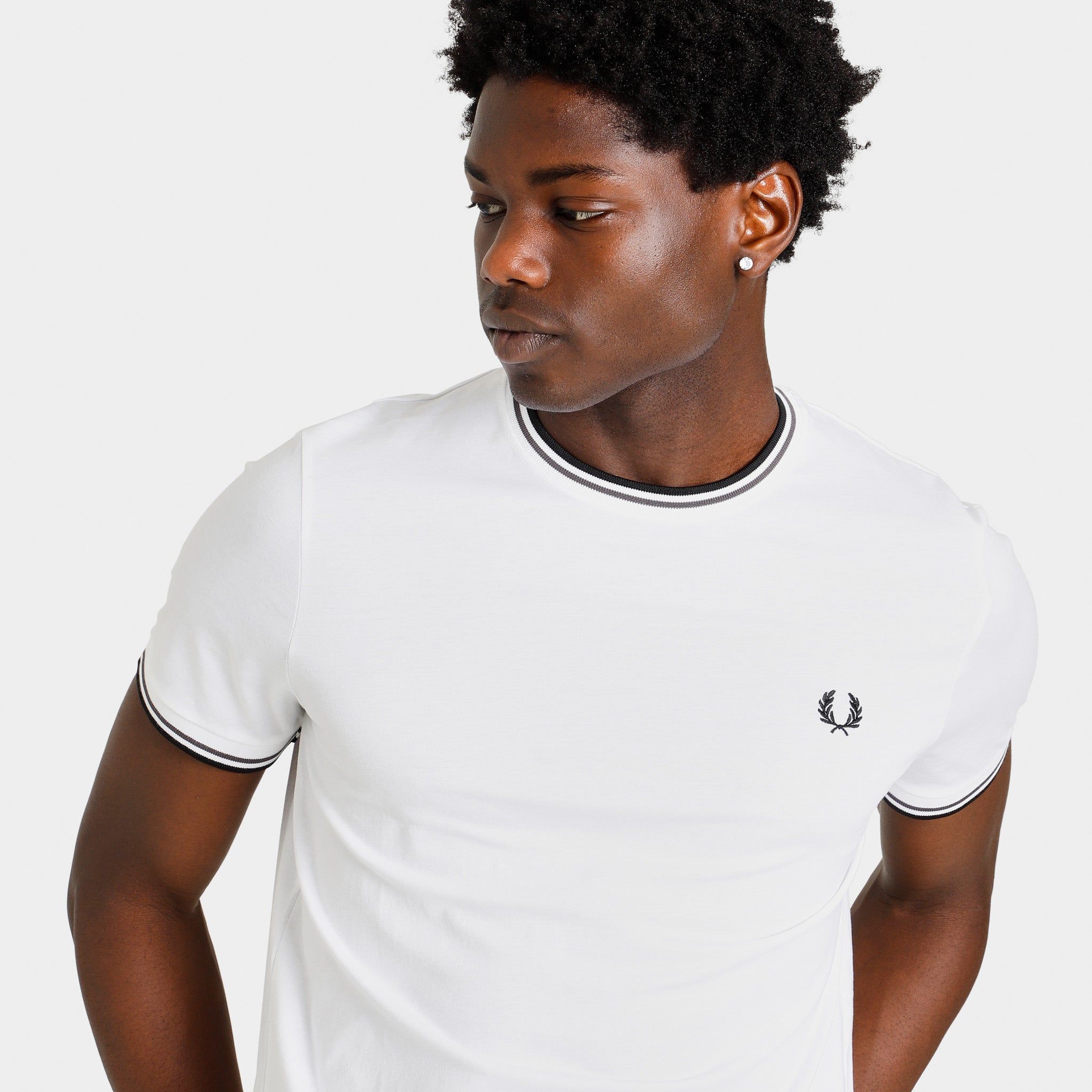 Fred Perry Twin Tipped T-shirt White / Gunmetal - Black sold by JD Sports product image thumbnail 2