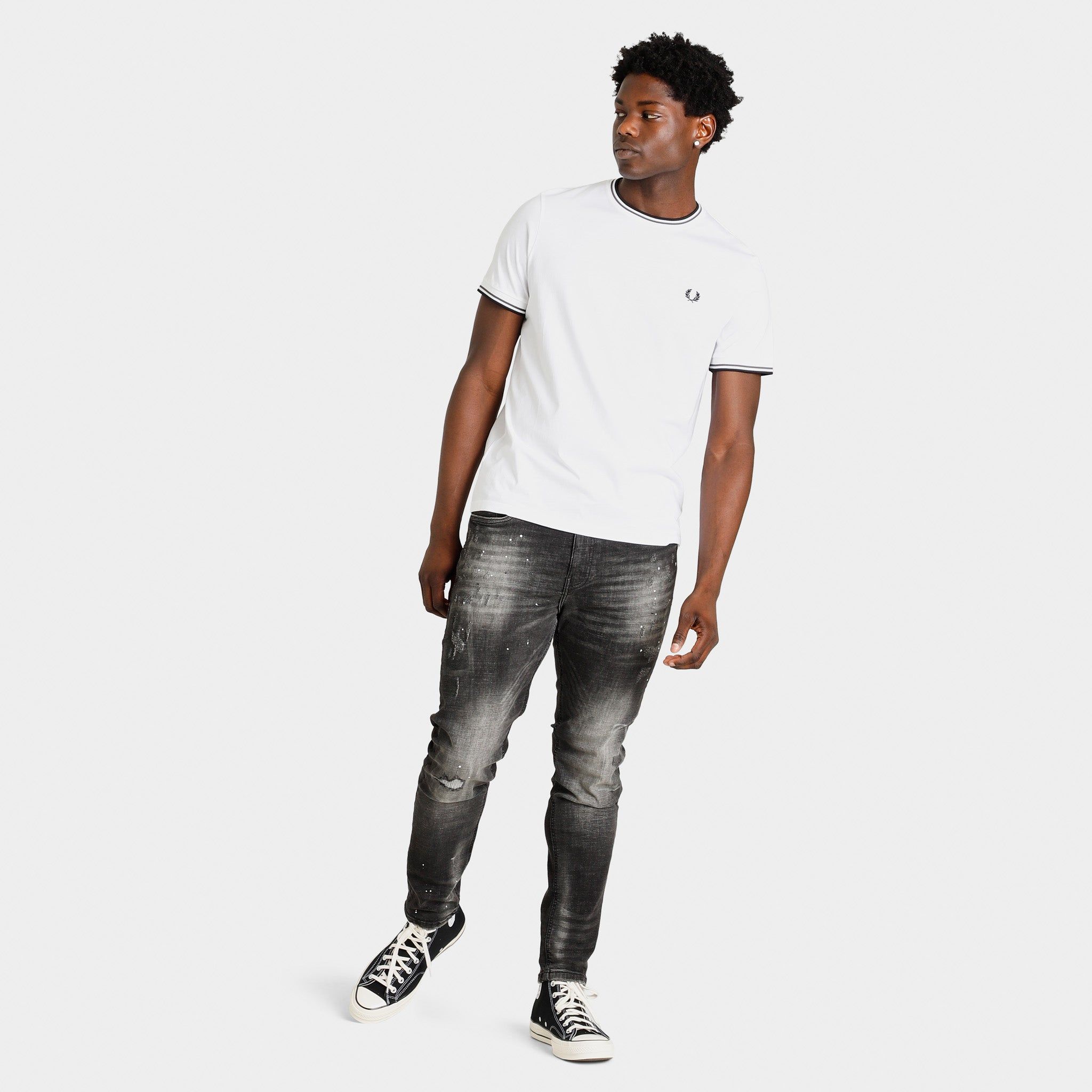 Fred Perry Twin Tipped T-shirt White / Gunmetal - Black sold by JD Sports product image thumbnail 5