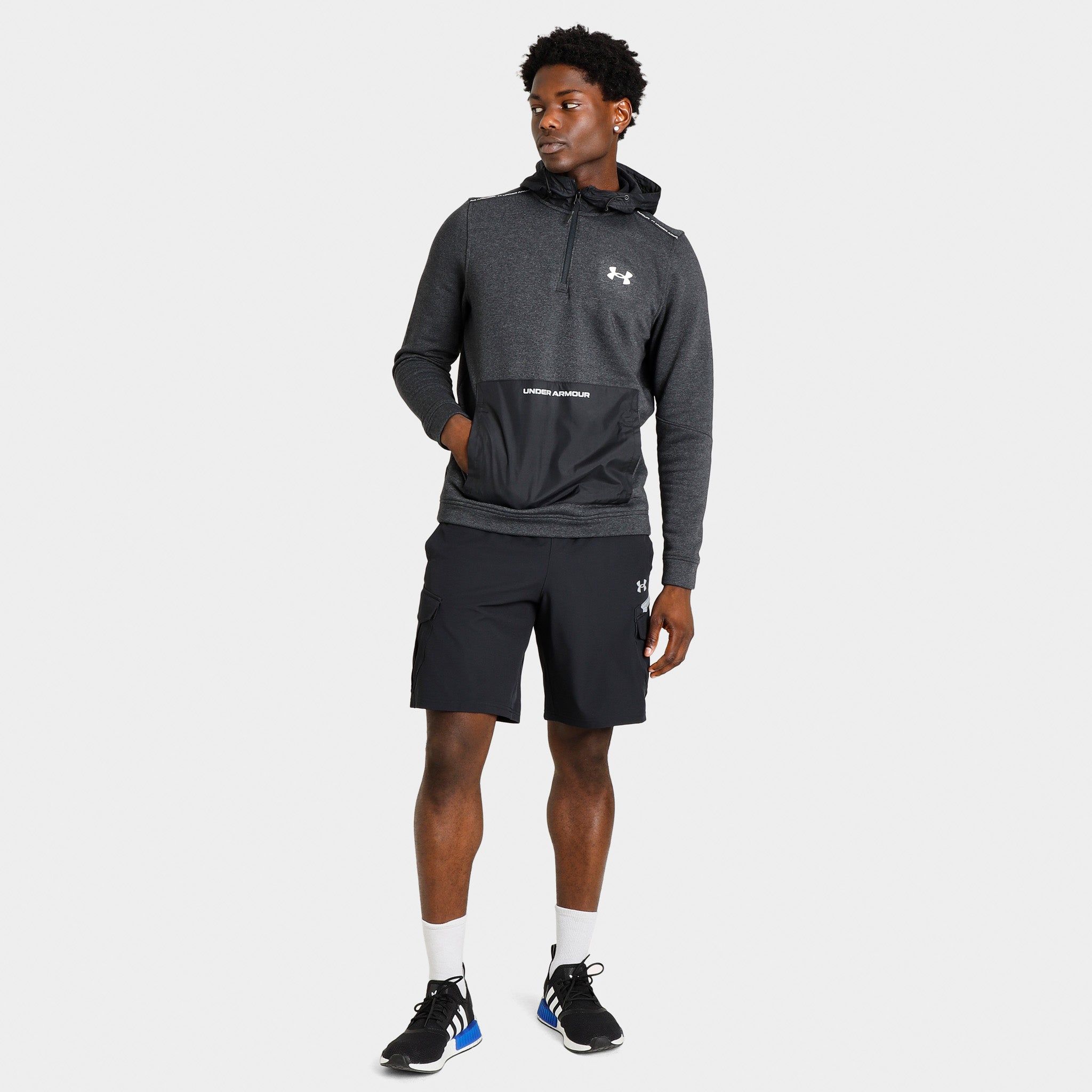 Under Armour JD Woven Cargo Shorts Black / Steel sold by JD Sports product image thumbnail 2