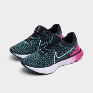 Nike Women's React Infinity Run Flyknit 3 Black / Pink Prime - Washed Teal sold by JD Sports