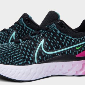 Nike Women's React Infinity Run Flyknit 3 Black / Pink Prime - Washed Teal sold by JD Sports