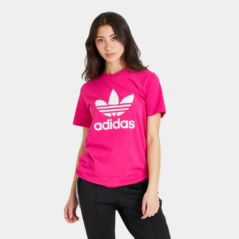 WMNS) adidas Adicolor 3-Stripes Pinstripe T-Shirt 'Purple