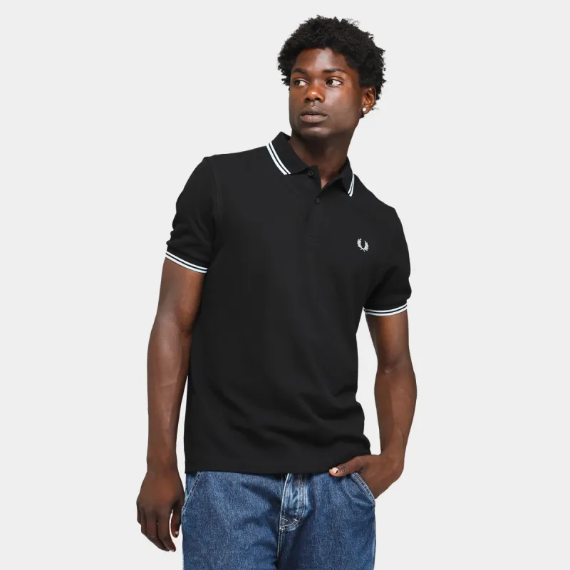 Fred Perry Twin Tipped Shirt Black / Light Ice - Light Ice sold by JD Sports