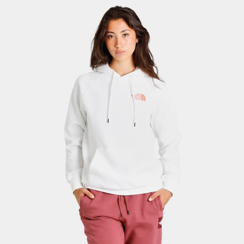 The North Face Women's Printed Pullover Hoodie TNF White / Coral Sunrise sold by JD Sports