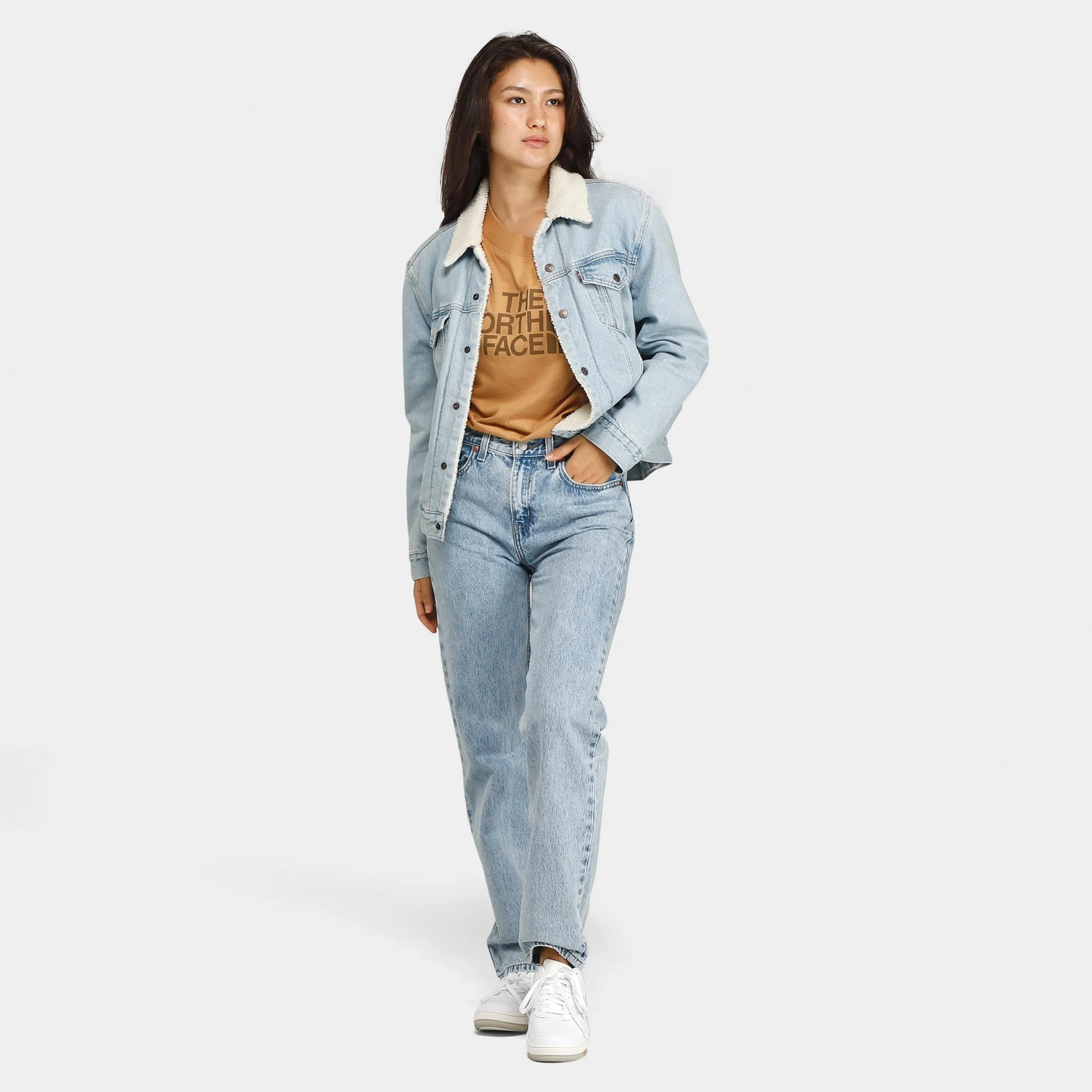 Levi's Women's Sherpa Ex-Boyfriend Trucker Jacket / Indigo Worn In sold by JD Sports product image thumbnail 5