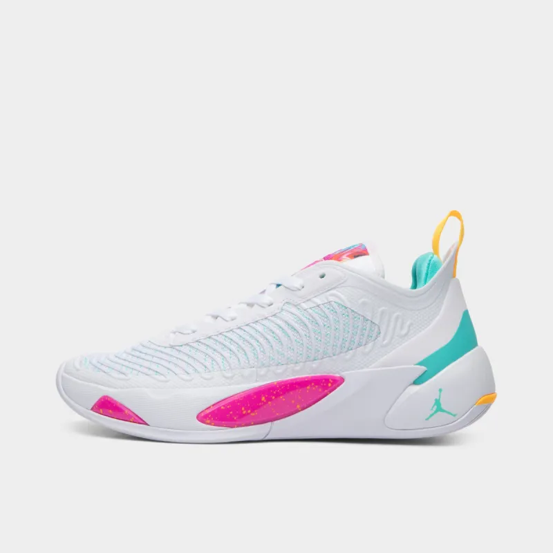 Jordan Luka 1 White / Fire Pink - Dynmaic Turquoise sold by JD Sports