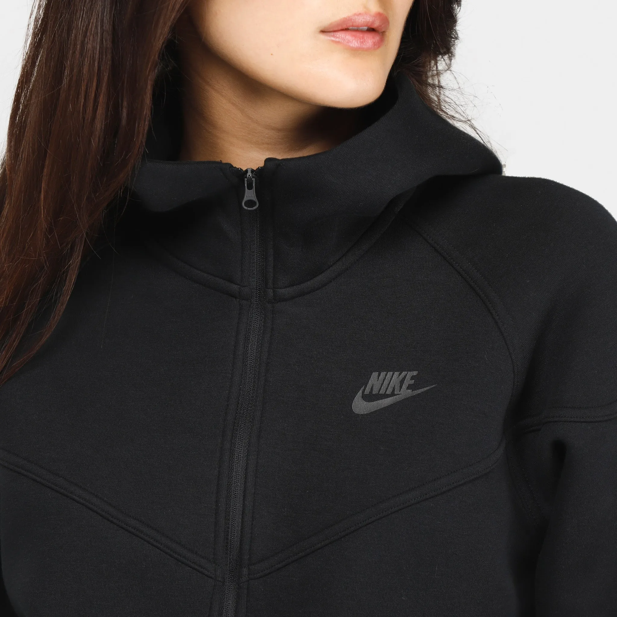 Nike Sportswear Women's Tech Fleece Windrunner Full Zip Hoodie Black / Black sold by JD Sports product image thumbnail 4
