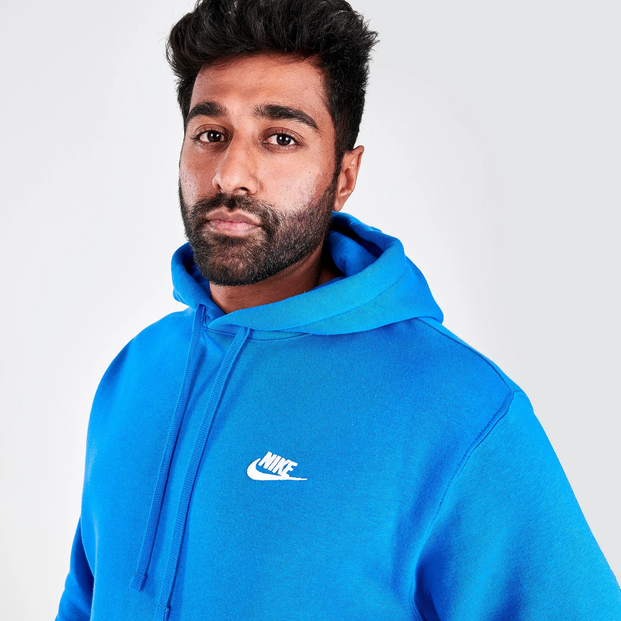 Nike Sportswear Club Fleece Pullover Hoodie Signal Blue / Signal Blue - White sold by JD Sports