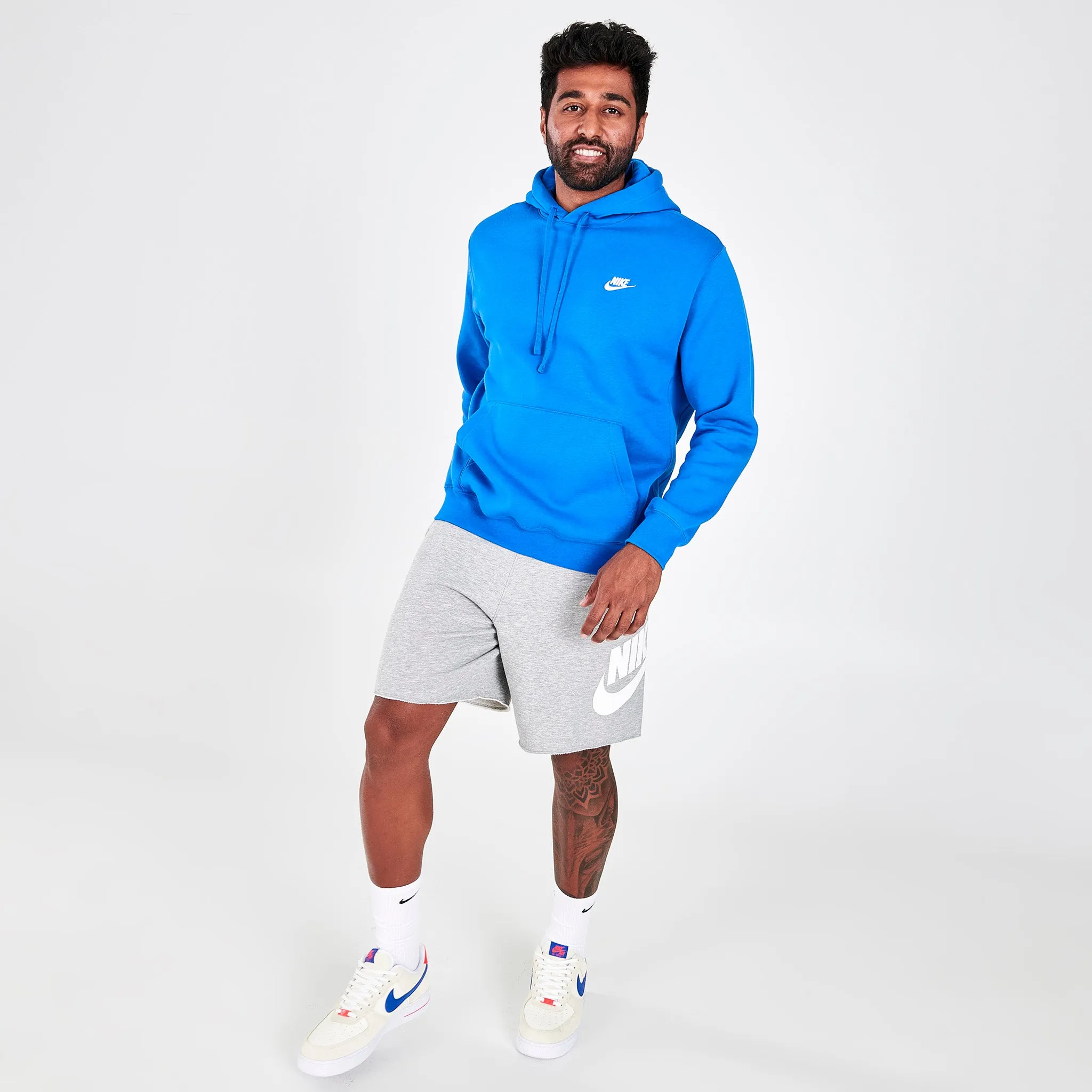 Nike Sportswear Club Fleece Pullover Hoodie Signal Blue / Signal Blue - White sold by JD Sports product image thumbnail 3