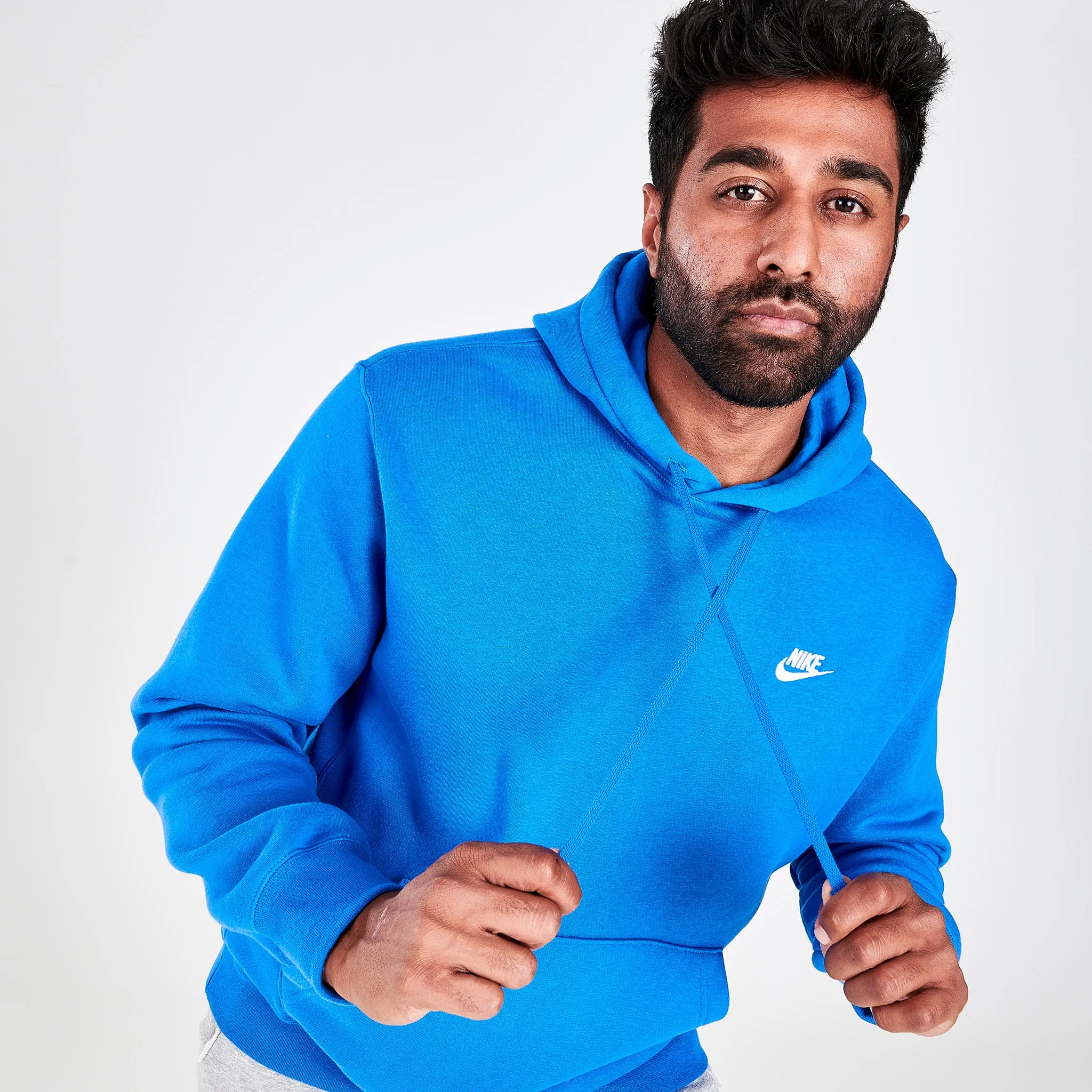 Nike Sportswear Club Fleece Pullover Hoodie Signal Blue / Signal Blue - White sold by JD Sports product image thumbnail 2